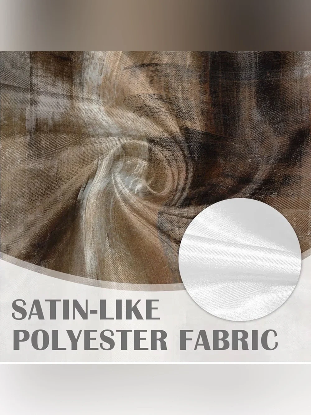 Rustic Satin Abstract Art Dark Brown Blackout Valances 54”Wx18”H (2 Panels) NWT